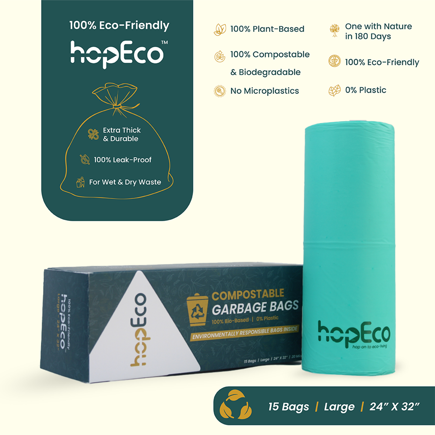 Garbage Bag - Large, pack of 3